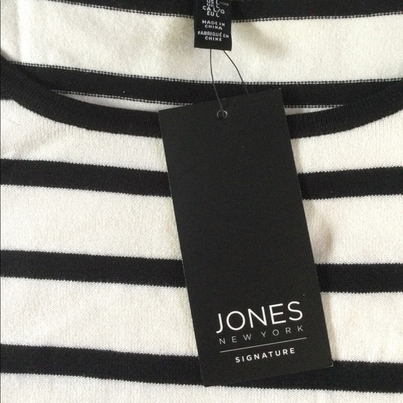 🆕 Jones New York Striped Sweater Top 🖤🦢 - Picture 8 of 10